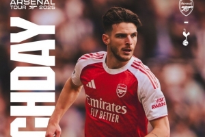 皇冠体育官网-北伦敦德比海报：赖斯、帕普-萨尔、约翰逊、库杜斯出镜